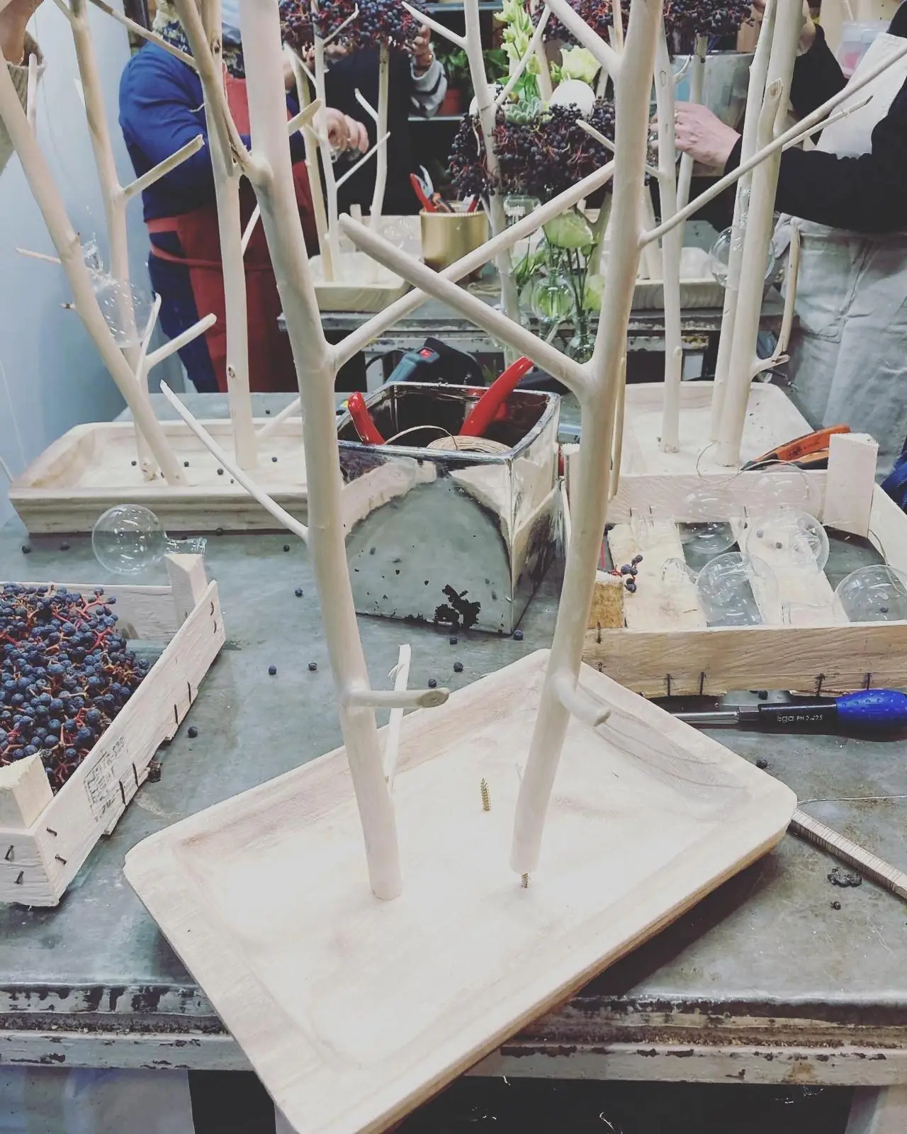 Atelier centre de table arbre blanc