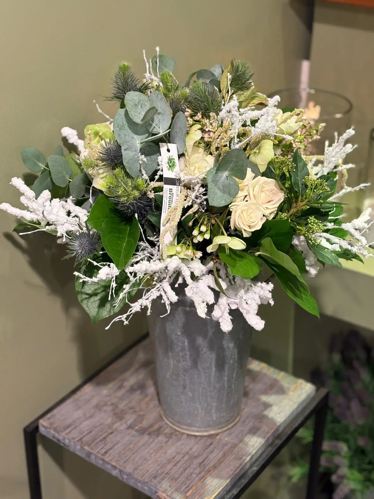 Composition hivernale - fleuriste Coucy-le-Château Olivier Brouillard